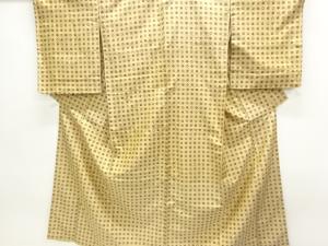 アンティーク　抽象模様織出し銘仙着物